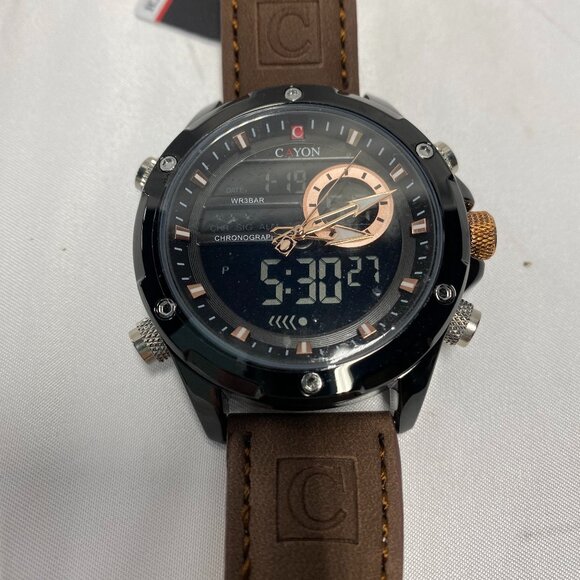 CAYON Digital Men's Military Watch: Waterproof LED Quartz Sports Watch for Men - Picture 6 of 7